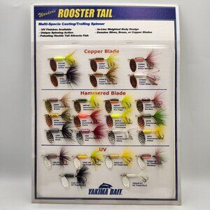 Yakima Bait Wordens Rooster Tail Spinner Display Board Fishing Lures 820404